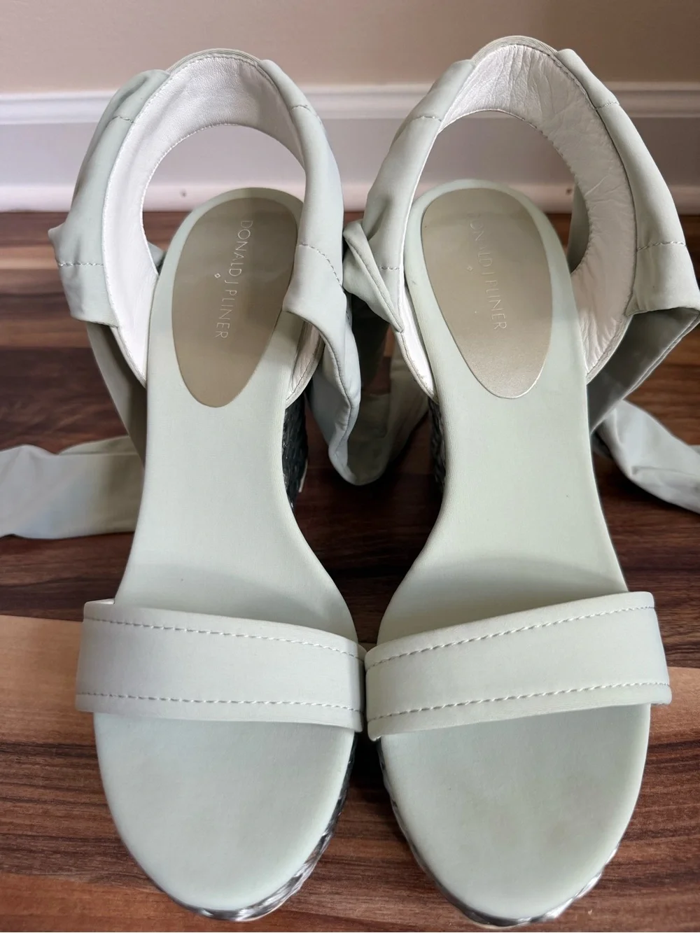 Donald J. Pliner Sage Green Ankle-Tie Sandals